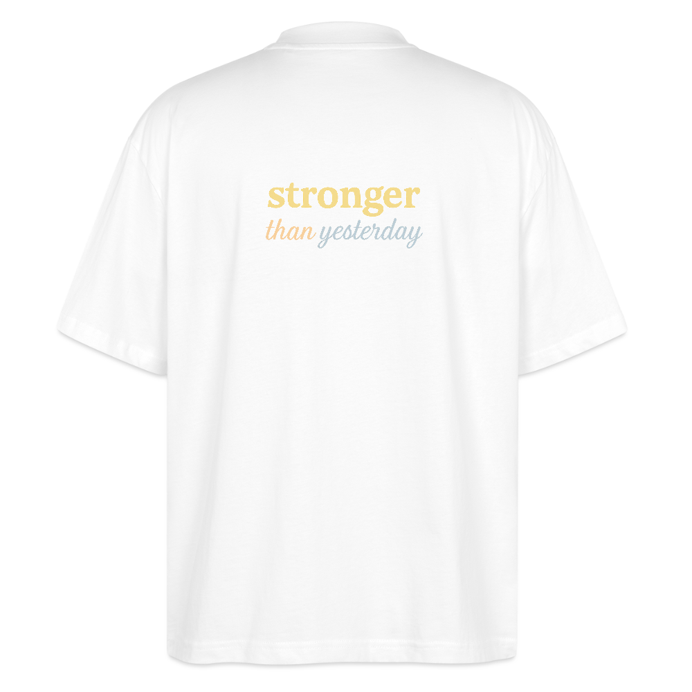 Oversized Shirt "Britney stronger" - Weiß