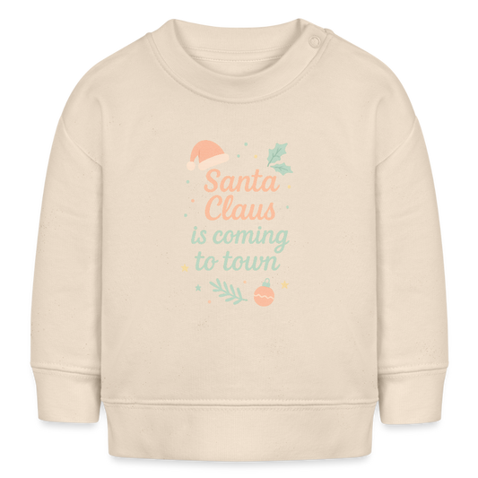 Kids Bio-Sweatshirt "Santa Claus is coming to town" - Weißgrau