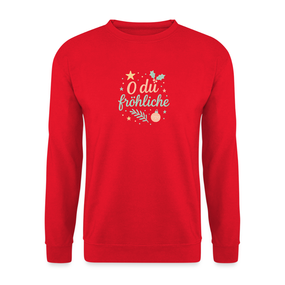Unisex Pullover "O du fröhliche" - Rot