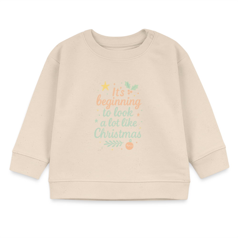Kids Bio-Sweatshirt "It's beginning to look like Christmas" - Weißgrau