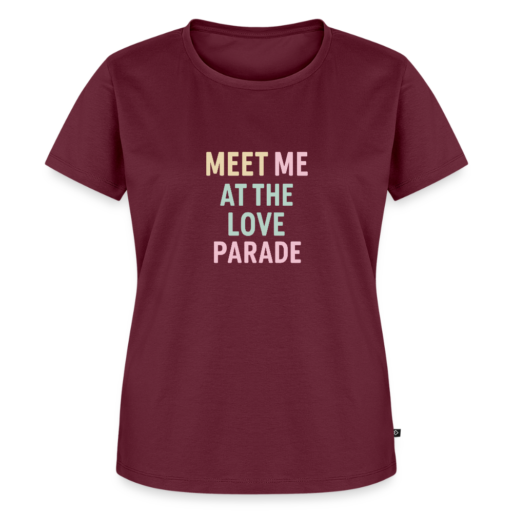 Frauen Premium T-Shirt "loveparade" - Burgunderrot
