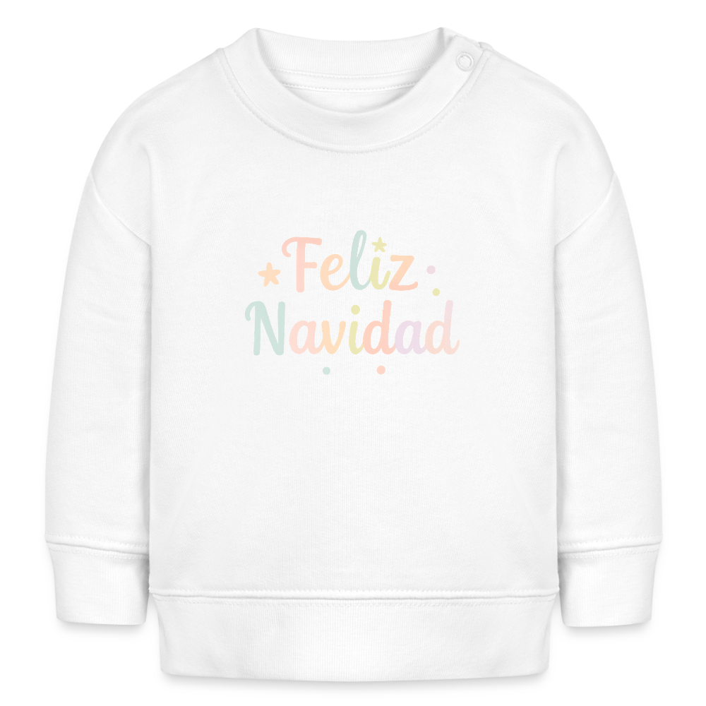 Bio-Sweatshirt "Feliz Navidad" - Weiß