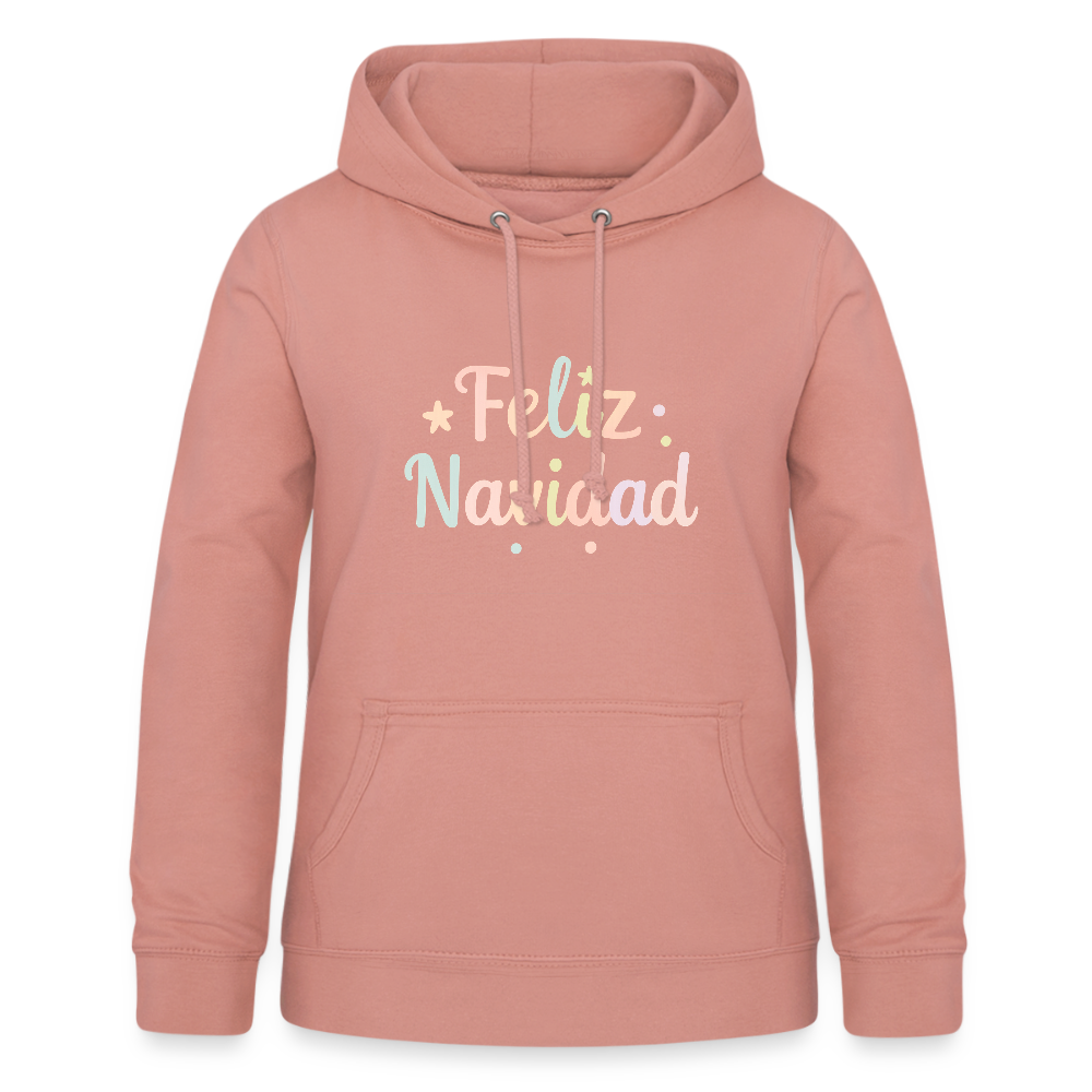 Frauen Hoodie "Feliz Navidad" - Altrosa