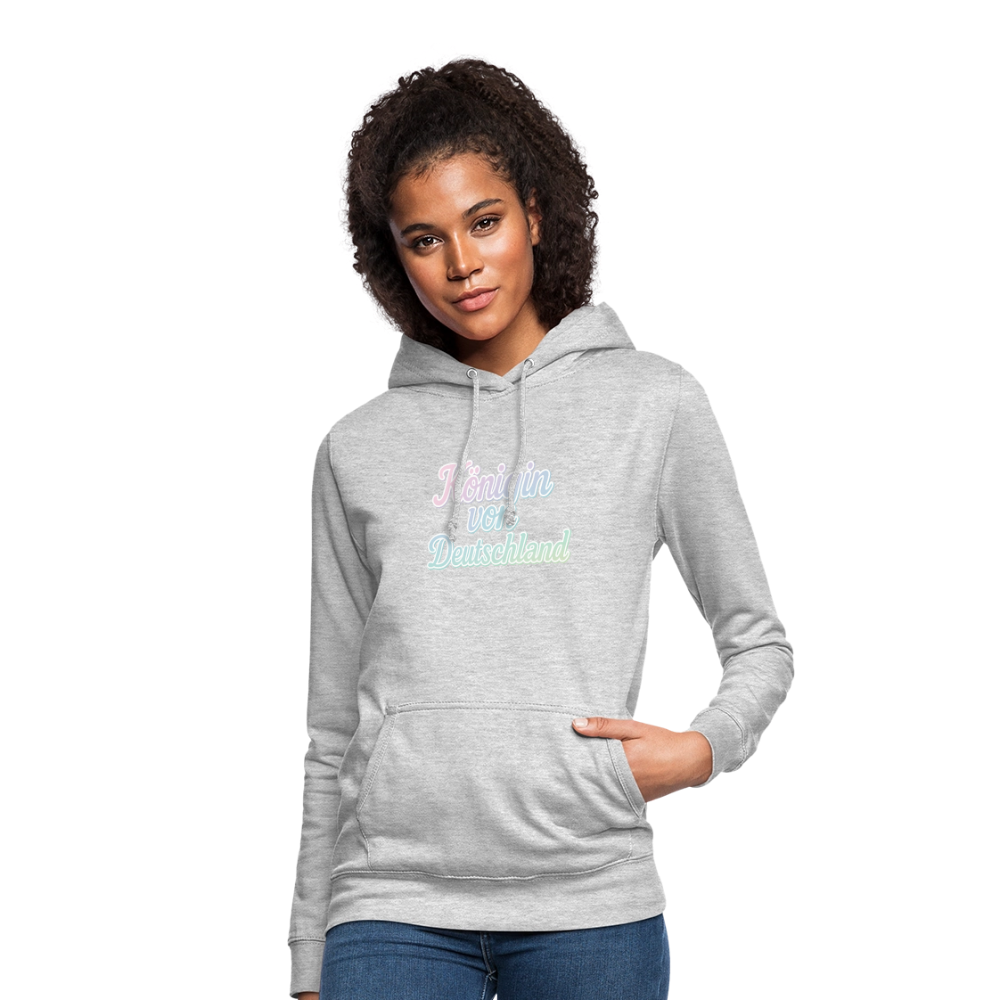 Frauen Hoodie "Königin von Deutschland" - Hellgrau meliert