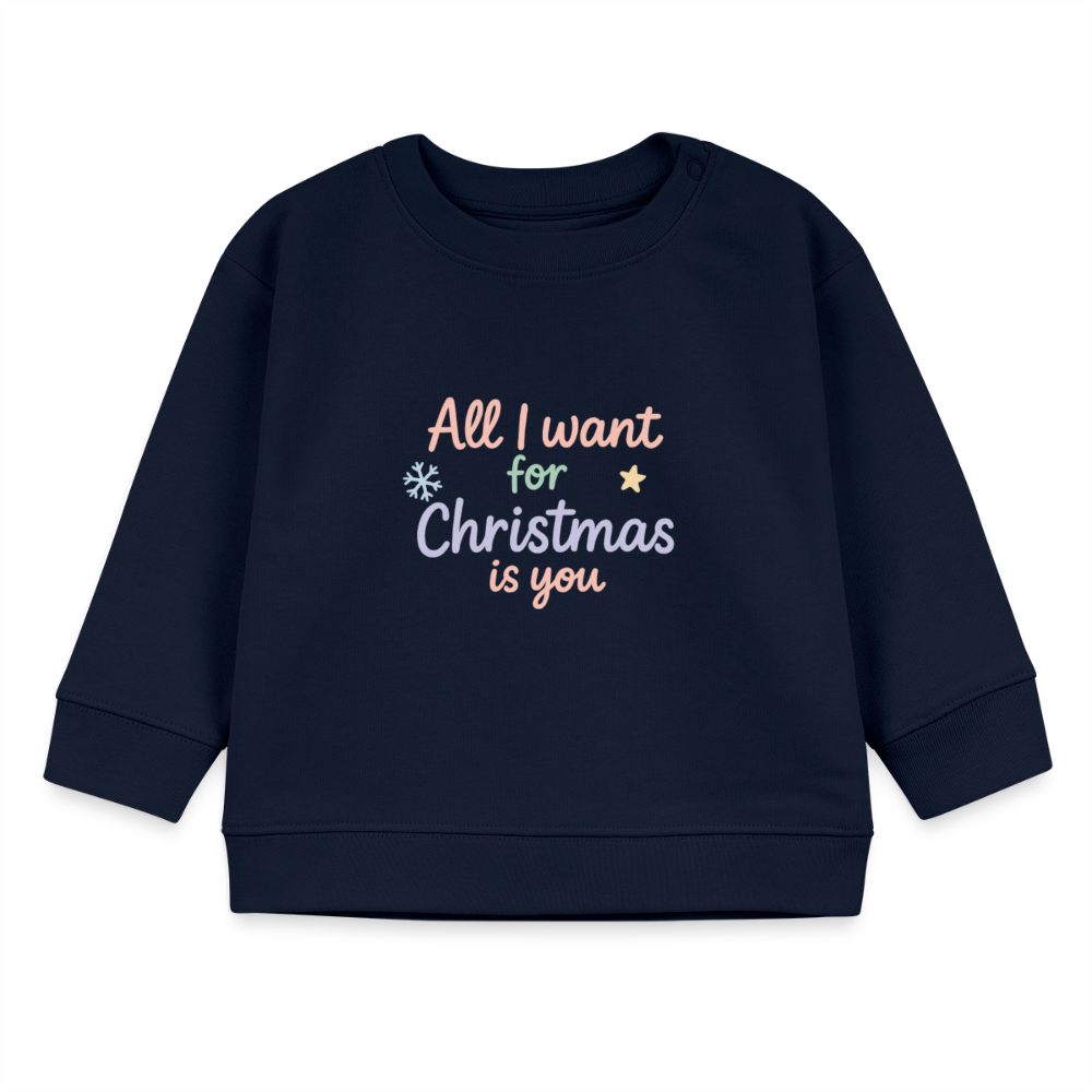 Bio-Sweatshirt "All I want for Christmas is you" - Navy
