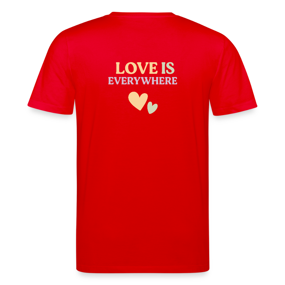 Unisex Bio-T-Shirt "Love is everywhere" - Rot