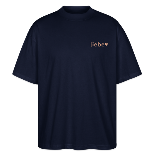 Oversized Shirt "liebe" - Navy