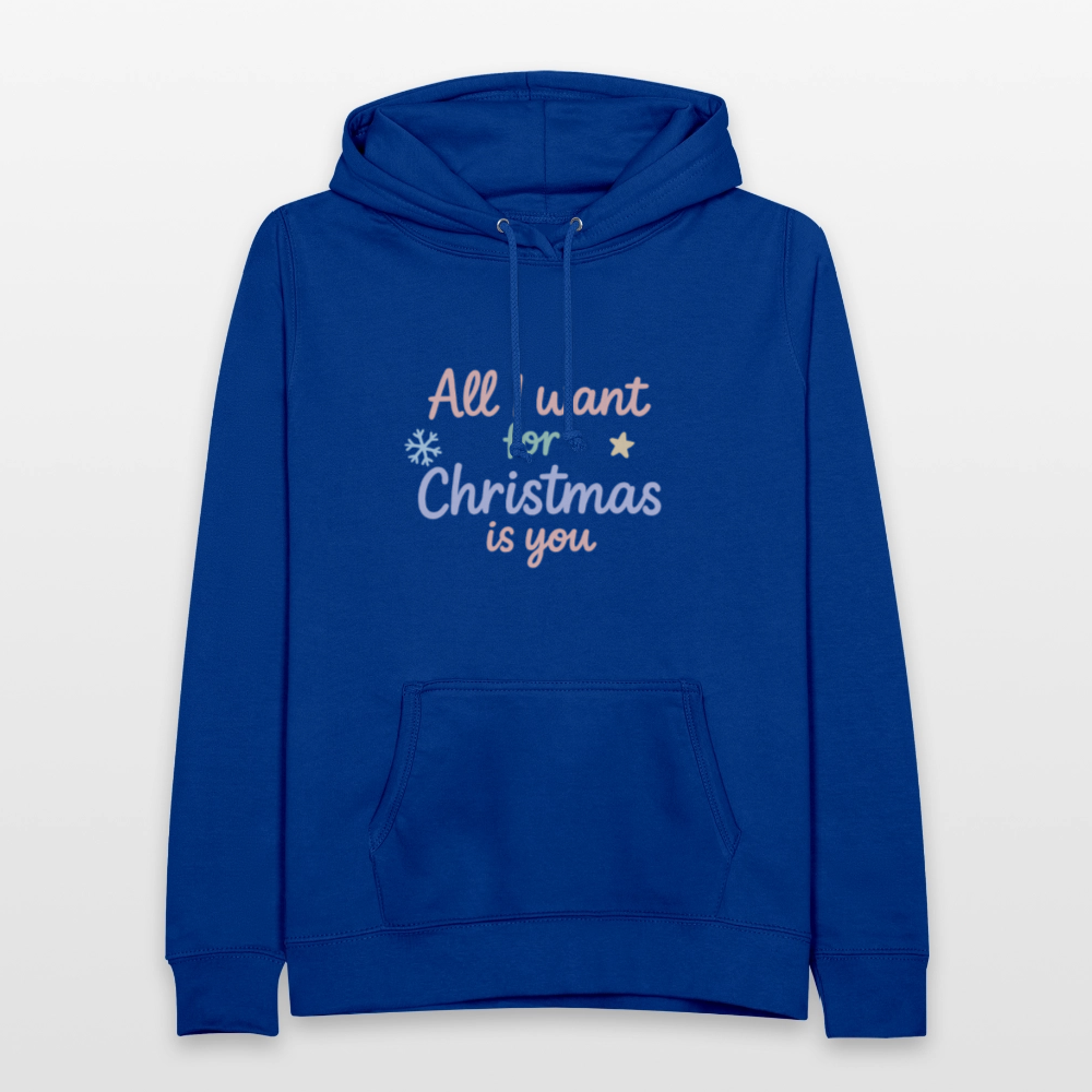 Frauen Hoodie "All I want for Christmas" - Royalblau