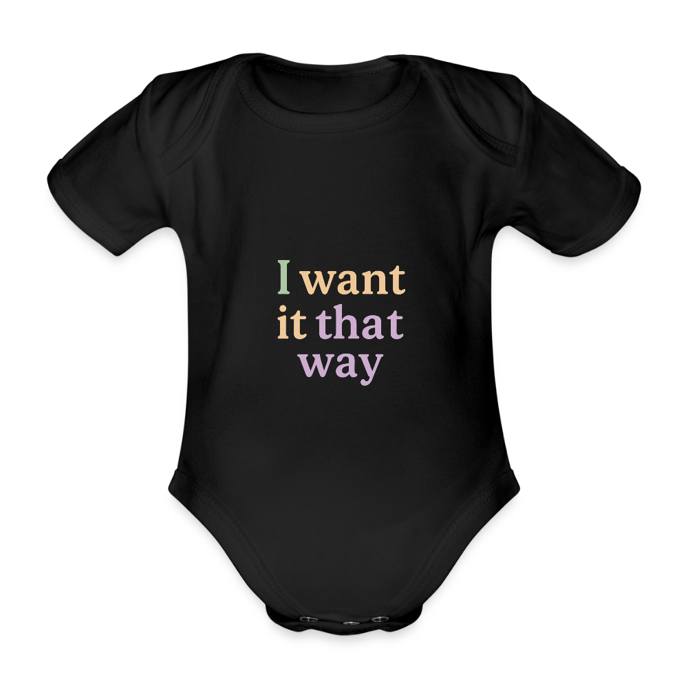 Baby Bio-Kurzarm-Body "that way" - Schwarz