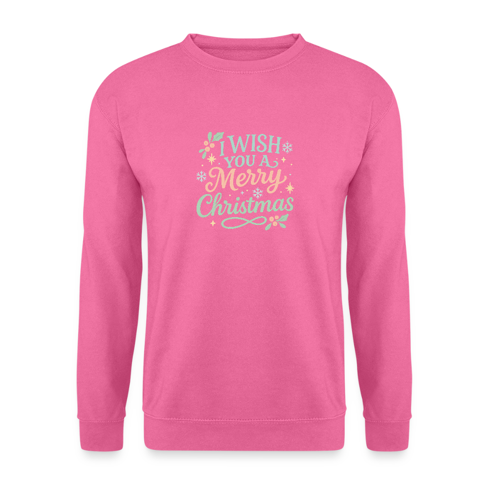 Unisex Pullover "I wish you a Merry Christmas" - Pink