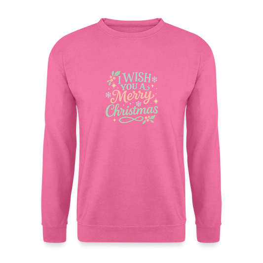 Unisex Pullover "I wish you a Merry Christmas" - Pink