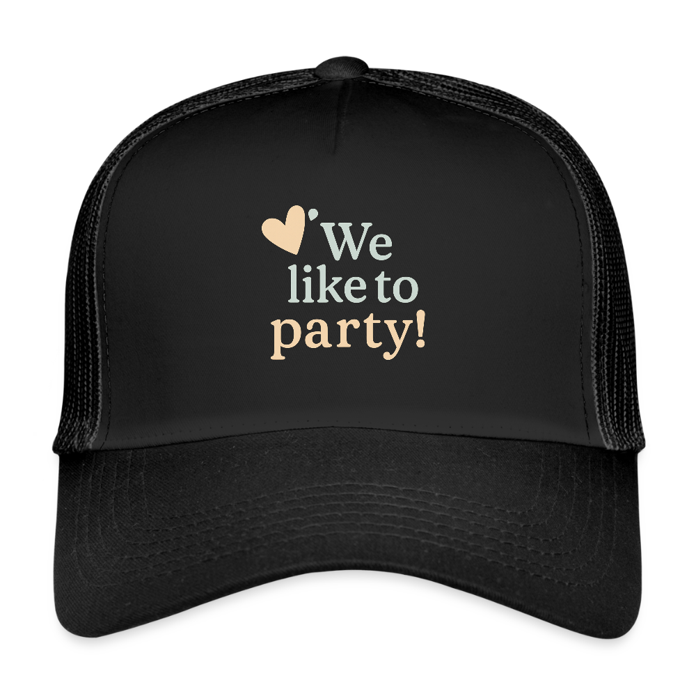 Cap "We like to party!" - Schwarz/Schwarz