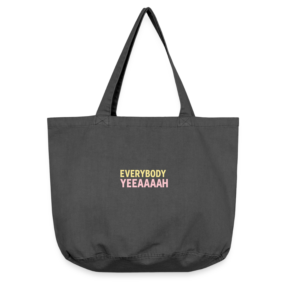 Vintage-Washed Shopper "everybody" - Vintage Schwarz