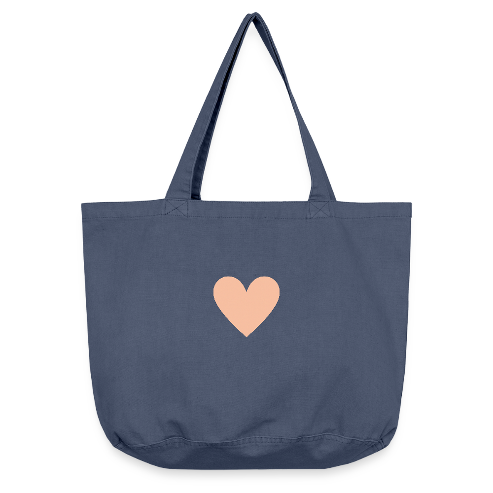 Vintage-Washed Shopper "Herz" - Vintage Denim