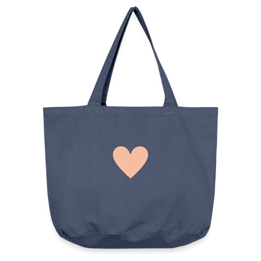 Vintage-Washed Shopper "Herz" - Vintage Denim