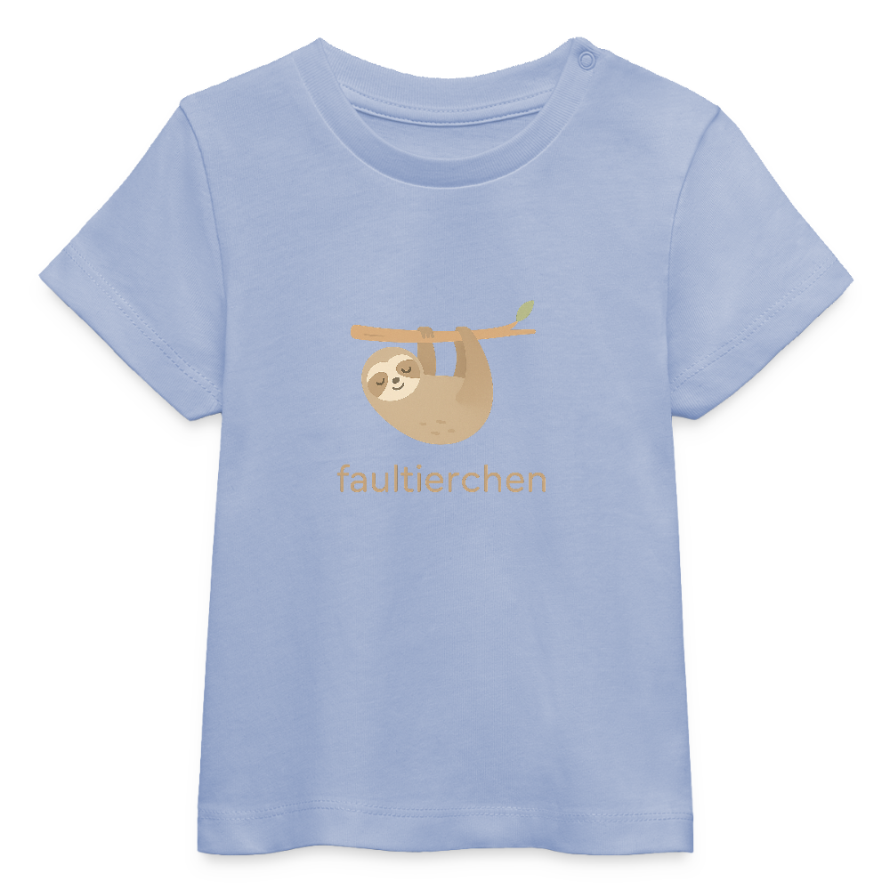 Baby Bio-T-Shirt "Faultier" - Sky