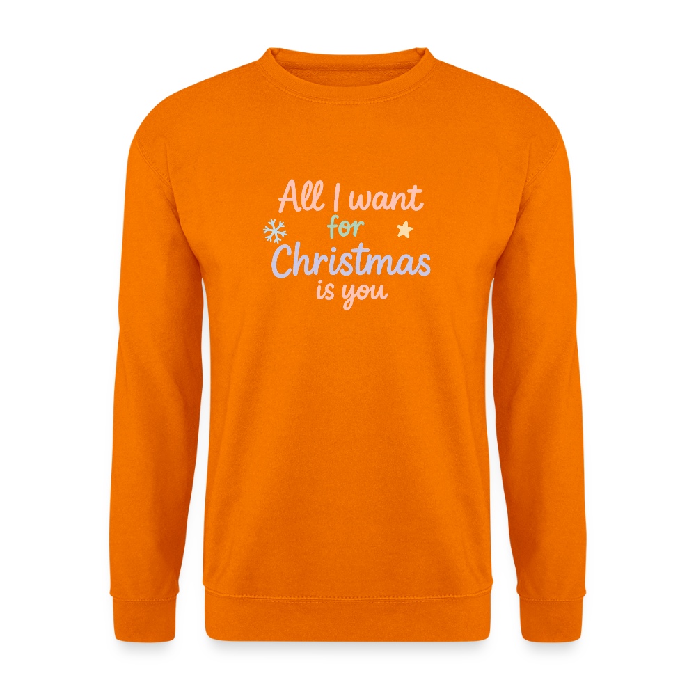 Unisex Pullover "All I want for Christmas" - Orange