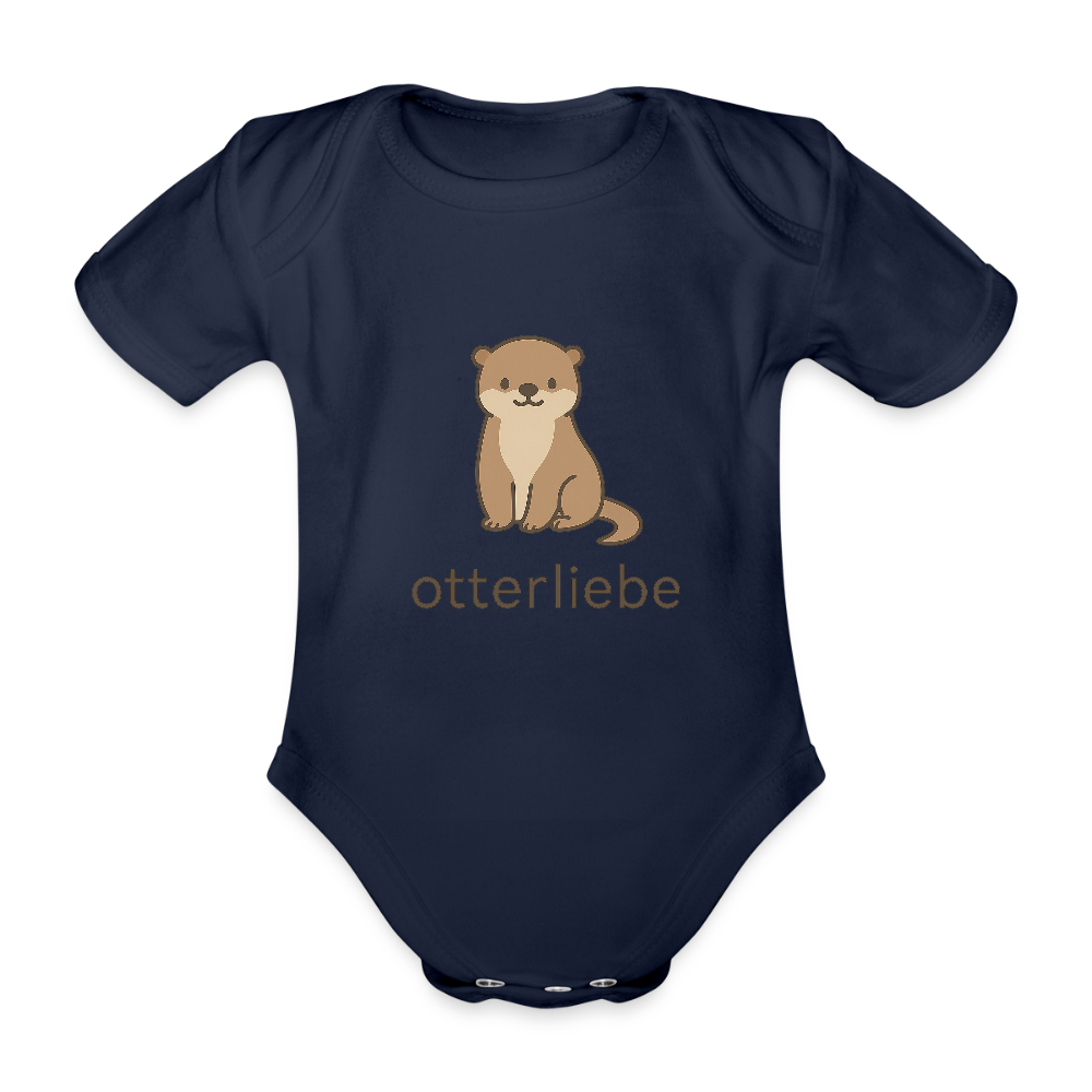 Baby Bio-Kurzarm-Body "Otter" - Dunkelnavy