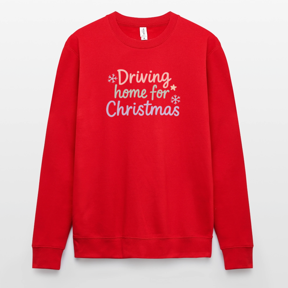 Unisex Pullover "Driving home for Christmas" - Rot