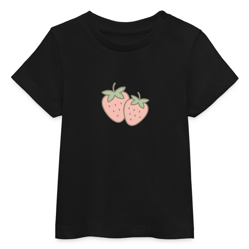 Baby Bio-T-Shirt "Erdbeeren" - Schwarz