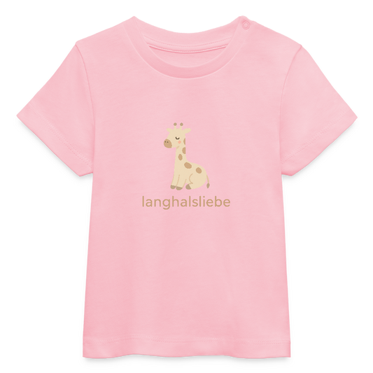Baby Bio-T-Shirt "Giraffe" - Hellrosa