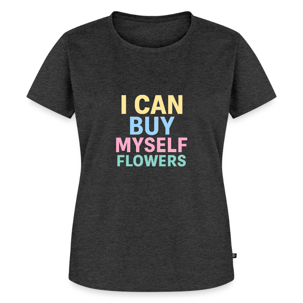 Frauen Premium T-Shirt "Flowers" - Anthrazit meliert