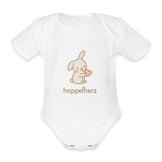 Baby Bio-Kurzarm-Body "Hase" - Weiß