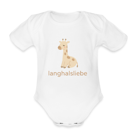 Baby Bio-Kurzarm-Body "Giraffe" - Weiß