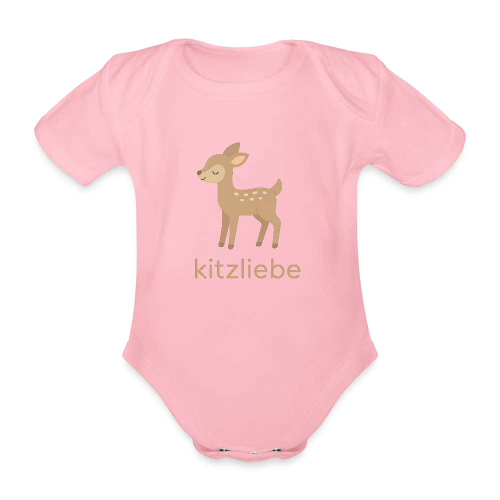 Baby Bio-Kurzarm-Body "Reh" - Hellrosa