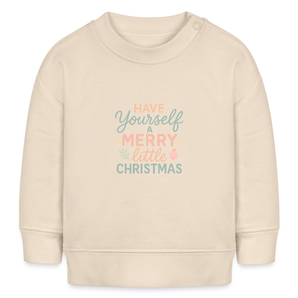 Bio-Sweatshirt "Have Yourself a Merry Little Christmas" - Weißgrau