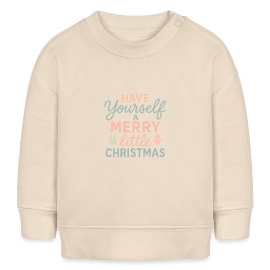 Bio-Sweatshirt "Have Yourself a Merry Little Christmas" - Weißgrau