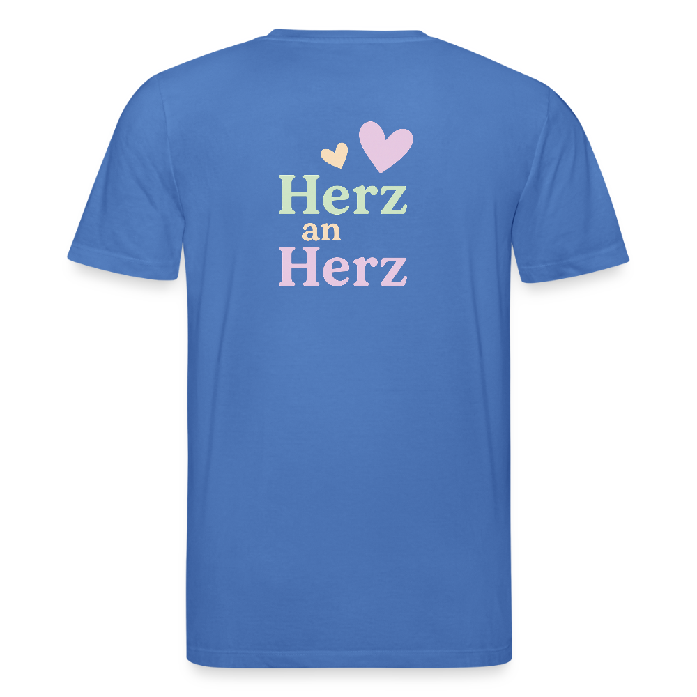 Unisex Bio-T-Shirt "Herz an Herz" - Achtsames Blau