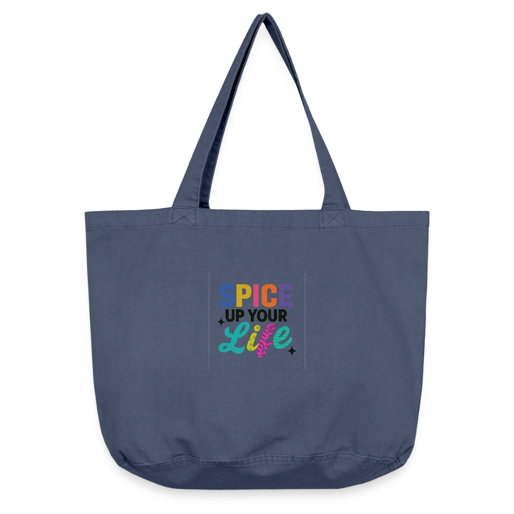 Vintage-Washed Shopper "spice up your life" - Vintage Denim