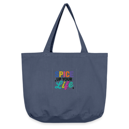 Vintage-Washed Shopper "spice up your life" - Vintage Denim