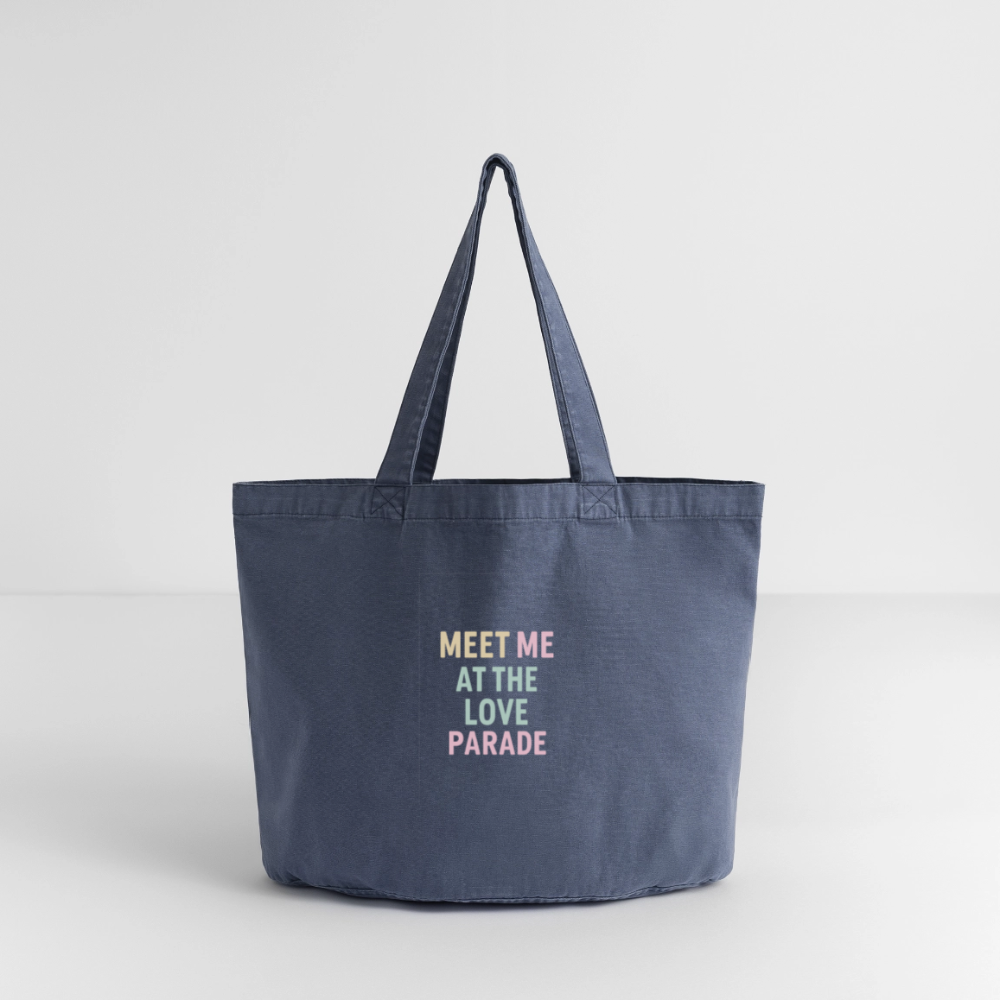 Vintage-Washed Shopper "loveparade" - Vintage Denim