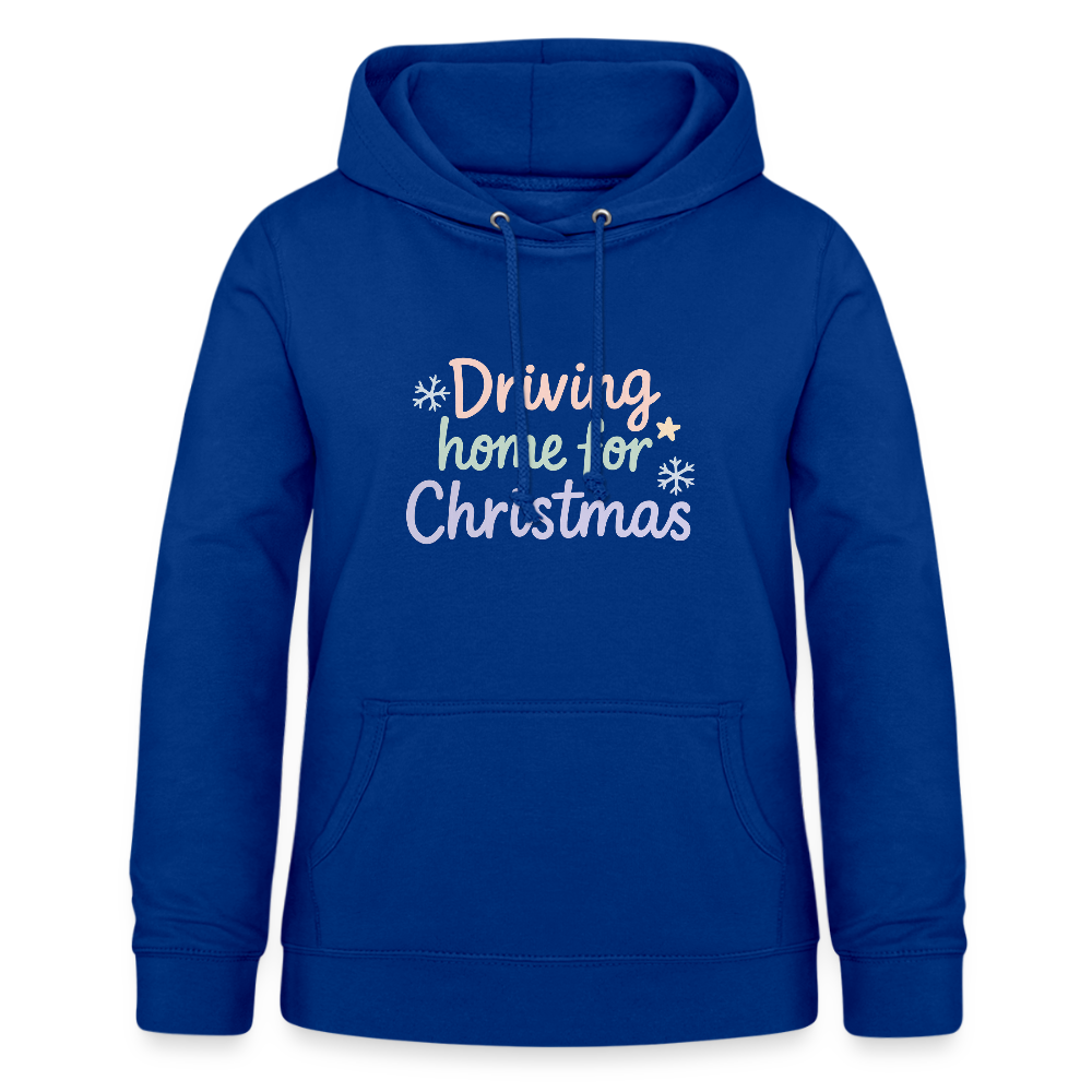 Frauen Hoodie "Driving home for Christmas" - Royalblau