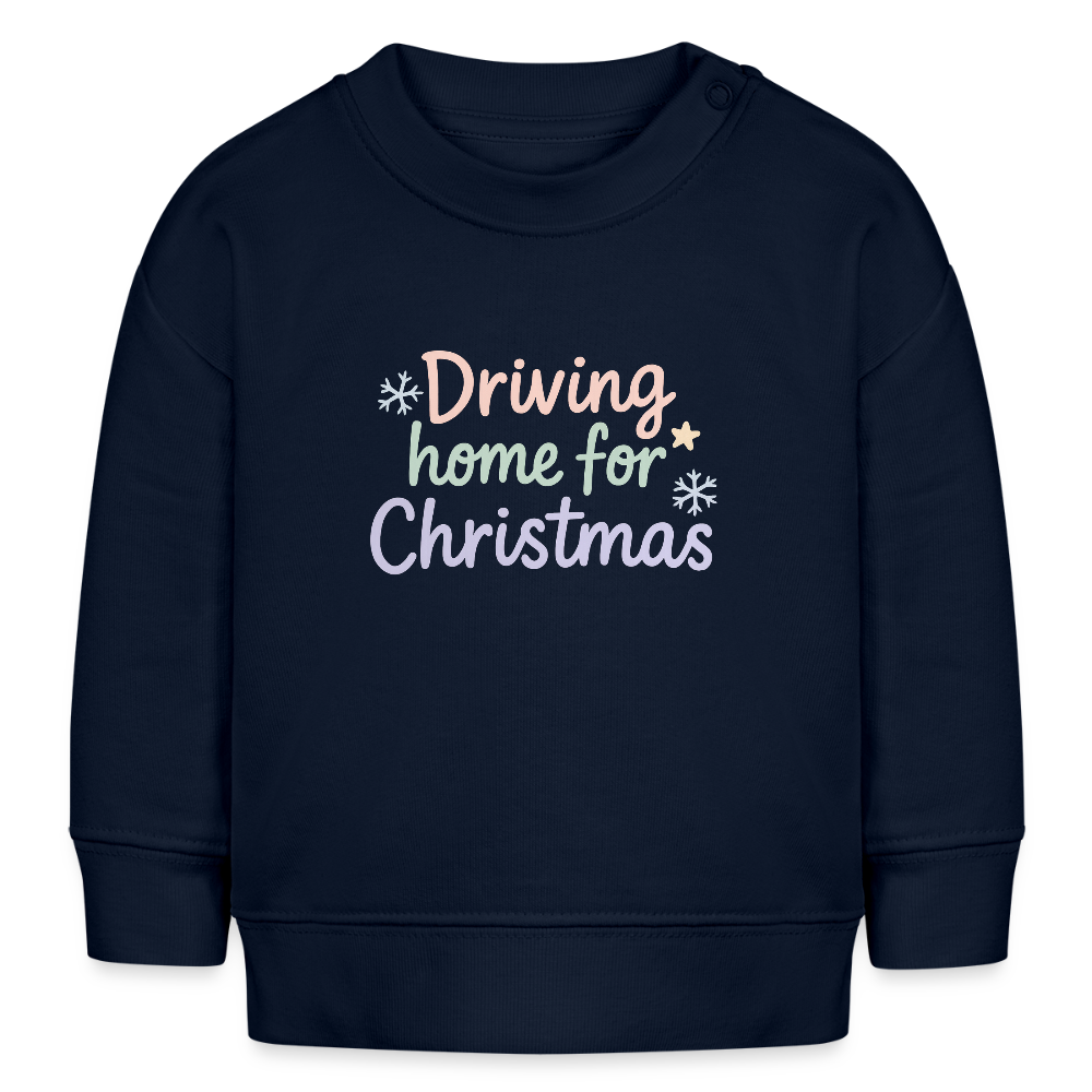 Bio-Sweatshirt "Driving home for Christmas" - Navy