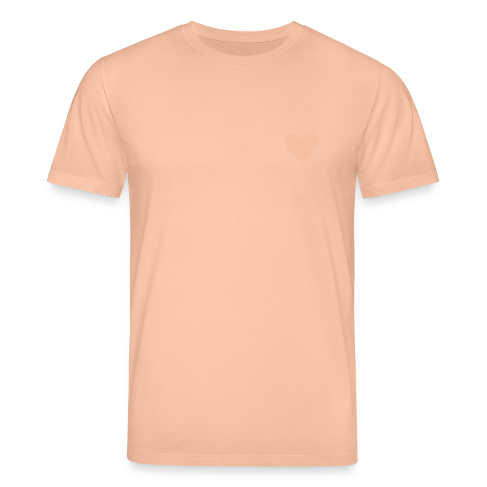 Unisex Bio-T-Shirt "Herz an Herz" - Pfirsich