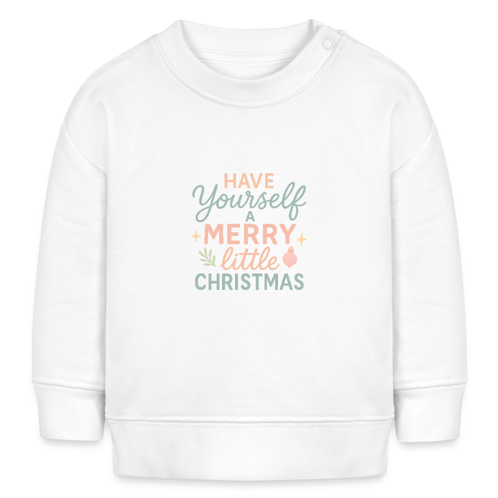 Bio-Sweatshirt "Have Yourself a Merry Little Christmas" - Weiß