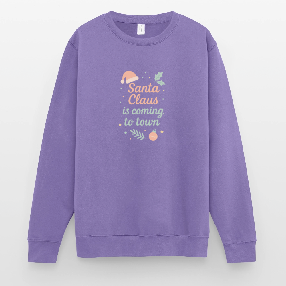Unisex Pullover "Santa Claus is coming to town" - Lavendel