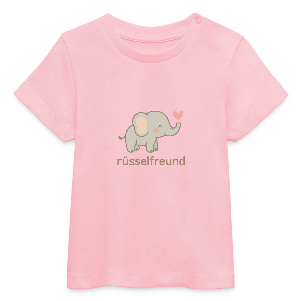 Baby Bio-T-Shirt "Elefant" - Hellrosa