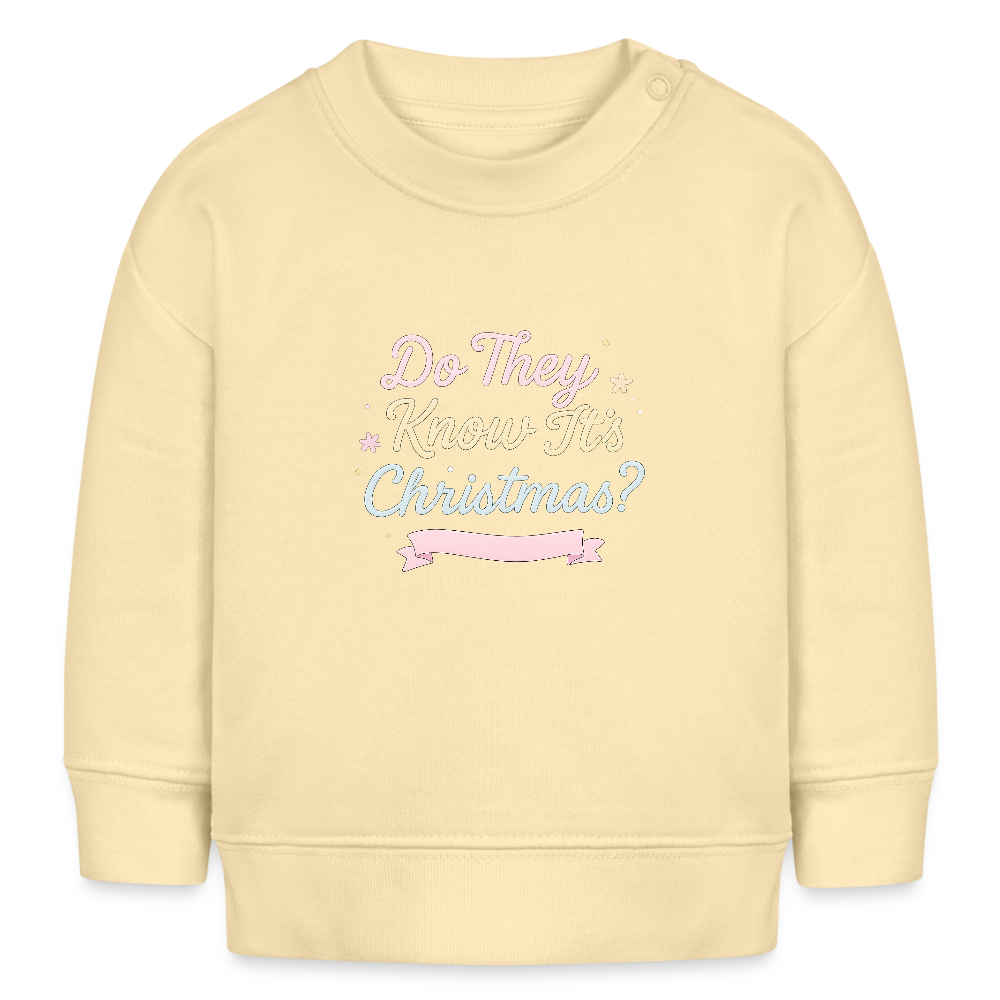 Bio-Sweatshirt "DoThey Know It's Christmas?" - Creme