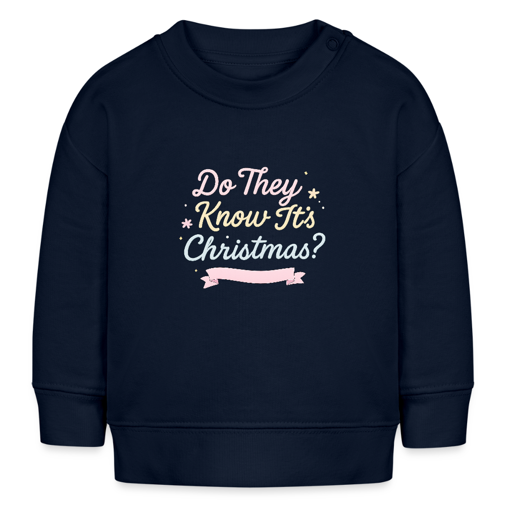 Bio-Sweatshirt "DoThey Know It's Christmas?" - Navy
