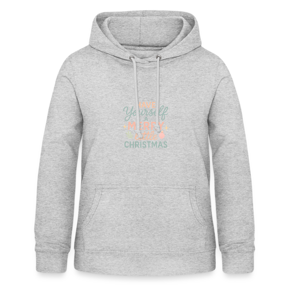 Frauen Hoodie "Have Yourself a Merry Little Christmas" - Hellgrau meliert