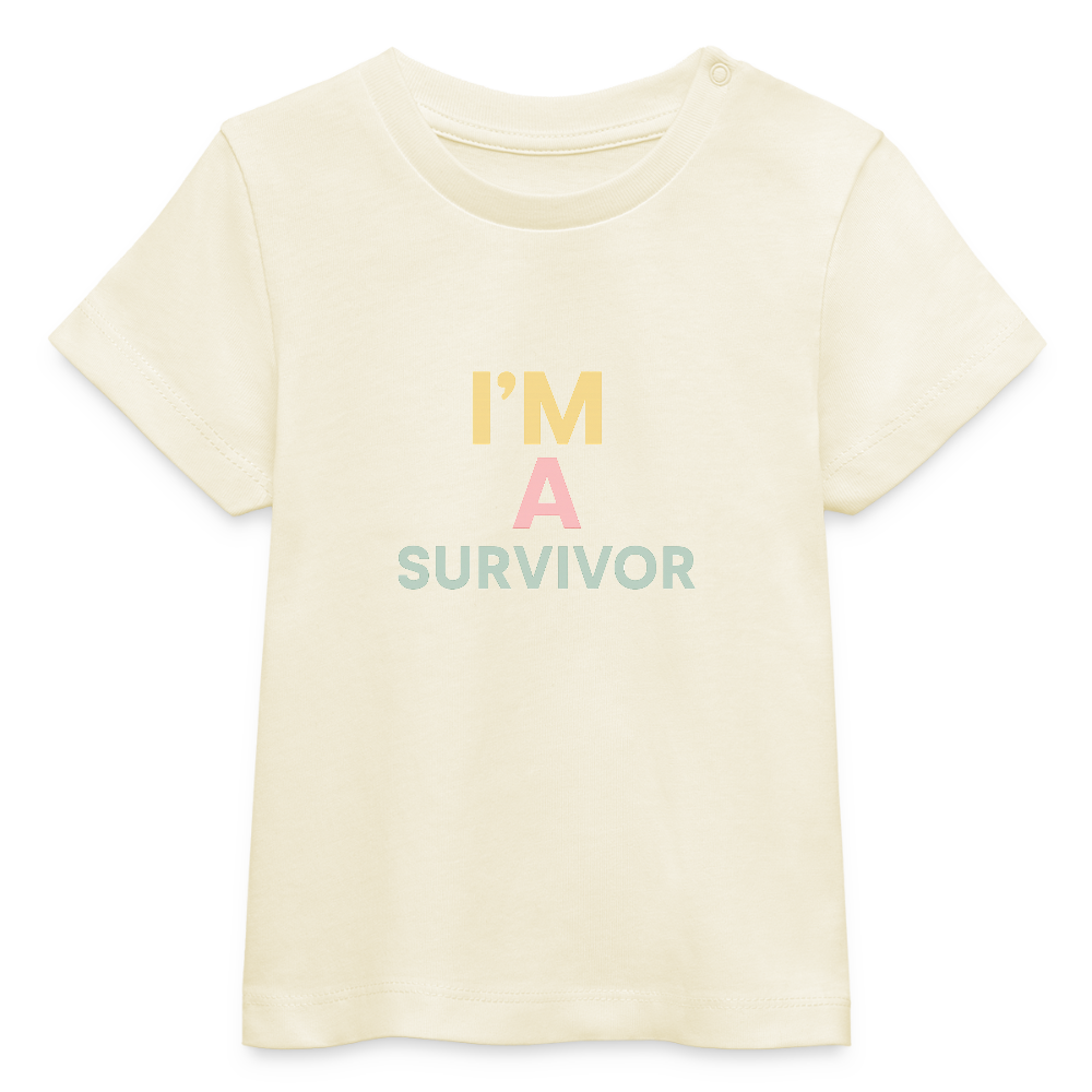 Baby Bio-T-Shirt "Survivor" - Weißgrau
