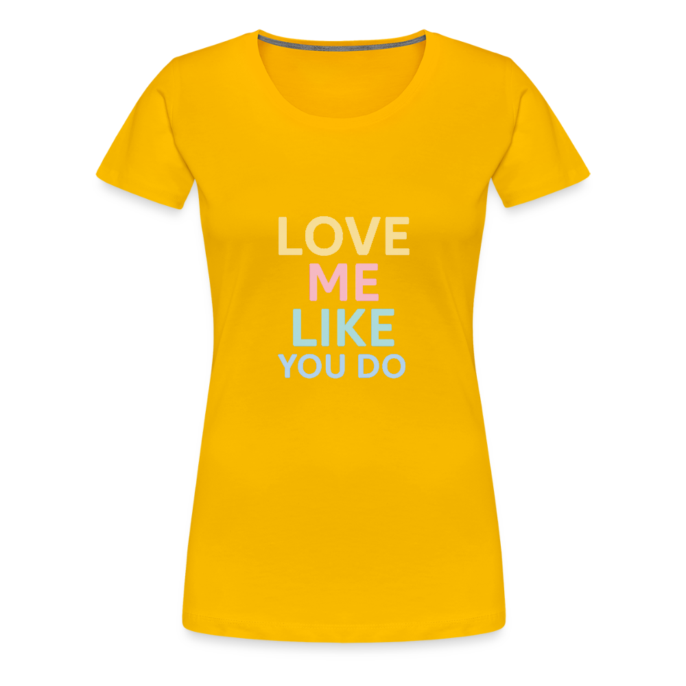 Frauen Premium T-Shirt "love me" - Sonnengelb