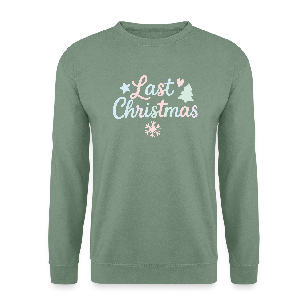 Unisex Pullover "Last Christmas" - Graugrün
