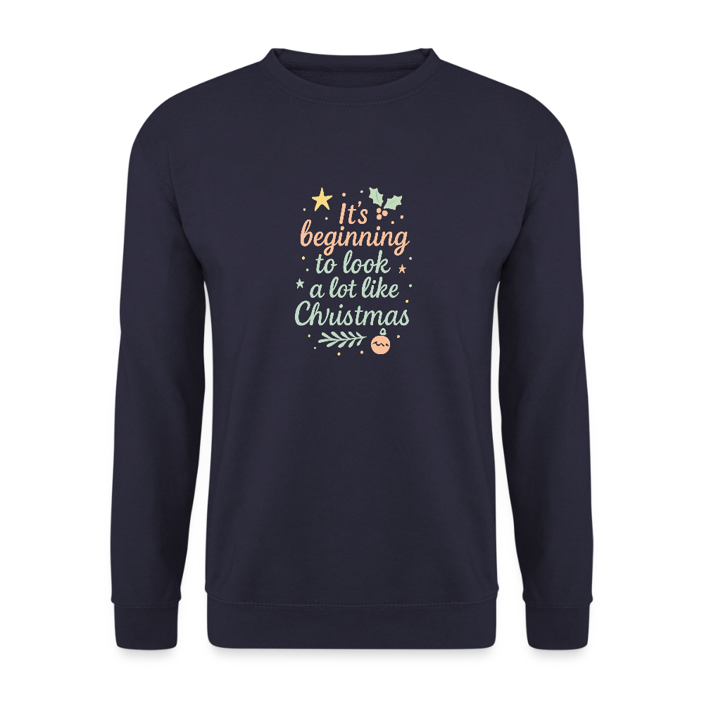 Unisex Pullover "It's beginning to look like Christmas" - Navy