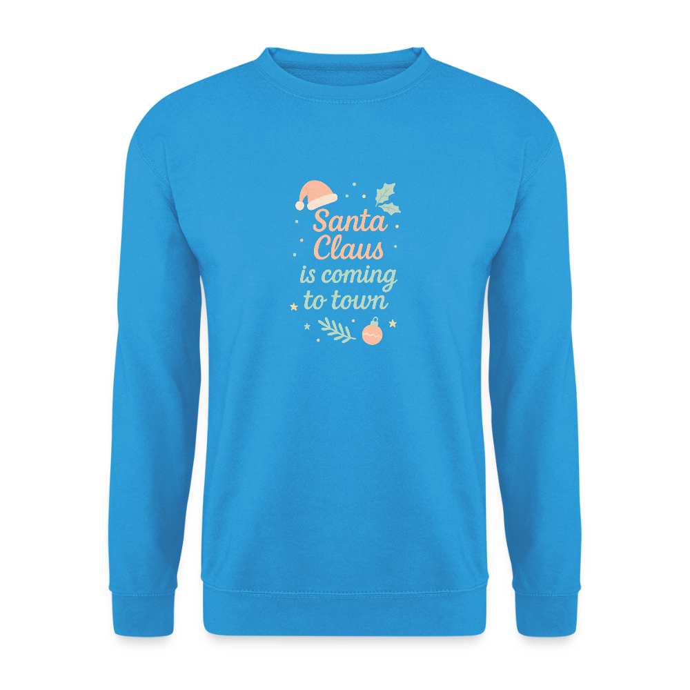 Unisex Pullover "Santa Claus is coming to town" - Meeresblau