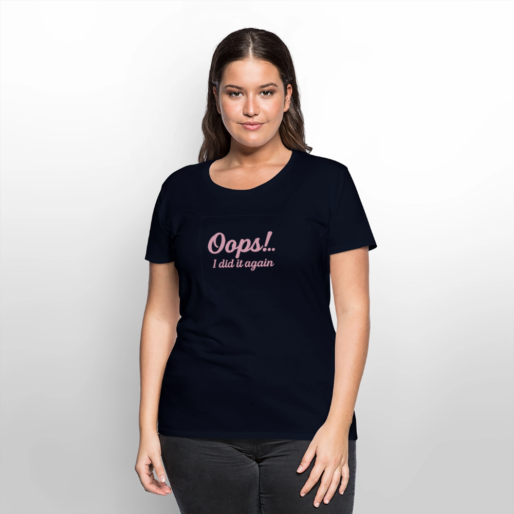 Frauen Premium T-Shirt "Oops"" - Navy